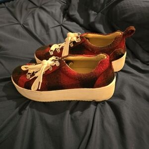 Hadlee Plaid Platform Sneakers with White Laces